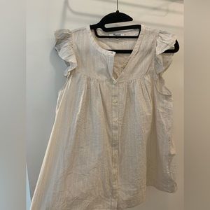 Madewell striped ruffled top